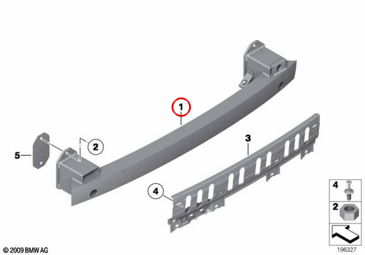 OEM 51127336682 Prise en charge du pare-chocs arrière pour BMW F07. BMW d'origine.