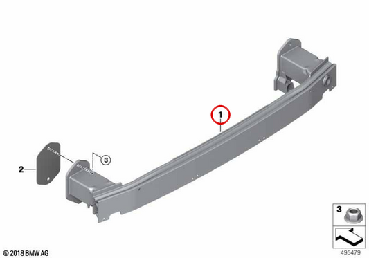 OEM 51127428022 Prise en charge du pare-chocs arrière pour BMW G20, G21, G28. BMW d'origine.