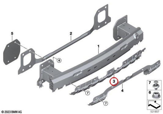 OEM 51127429450 Adattatore di supporto posteriore per BMW G07. BMW originale.