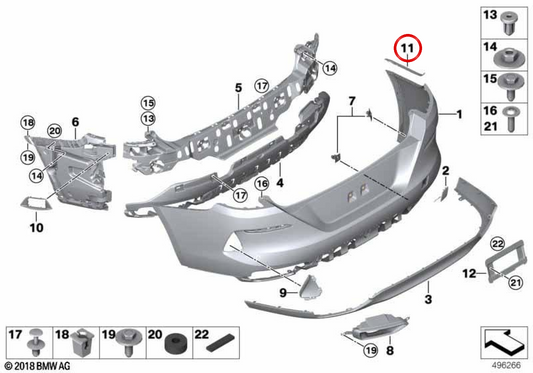 OEM 5112747111 Protecteur de film gauche pour BMW F91, F92, G14, G15. BMW d'origine.