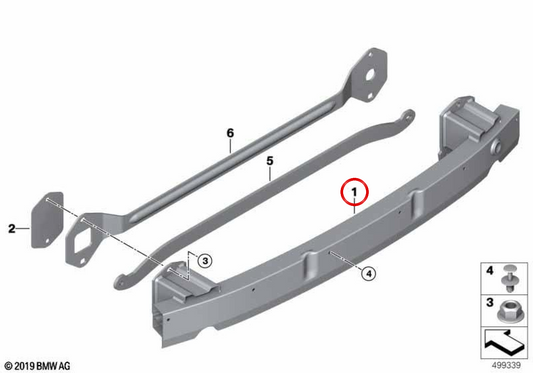 OEM 51127478368 Supporto per paraurti posteriore per BMW G11, G12. BMW originale.