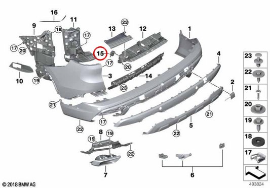 Zusätzliche Unterstützung OEM 51127487524 für BMW G05, F95, G07. Original BMW.