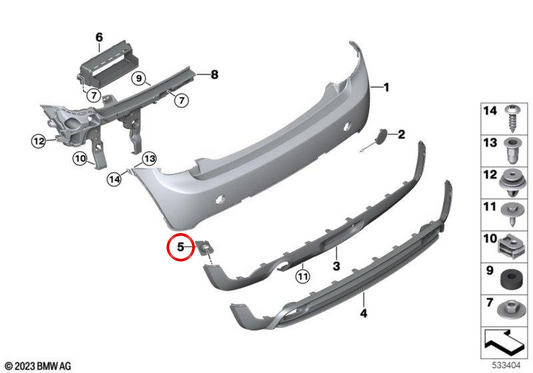 Left Inner PDC Support OEM 51127499541 for MINI F56 BEV, F56 BEV LCI, Cabrio F57 BEV. Original MINI.