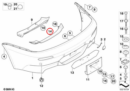 Embels Embels OEM 51127900998 per BMW E63, E64. BMW originale.
