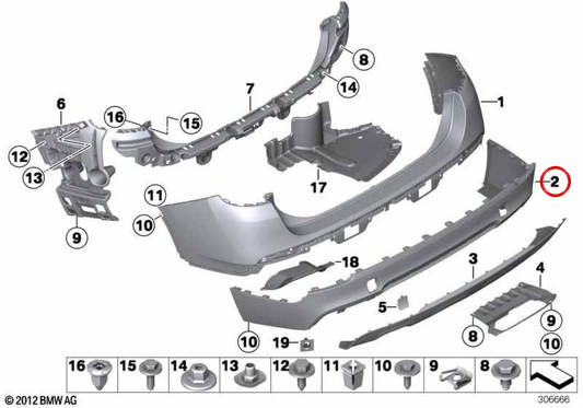 OM 51128039898 BAMPER POSTERIORE PER BMW E84. BMW originale.