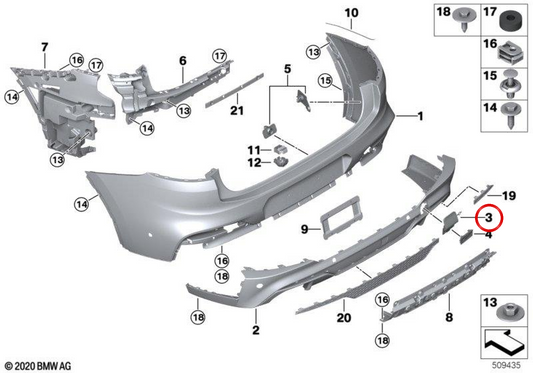 OEM Heckschleppung 51128072040 für BMW G02, G08. Original BMW.