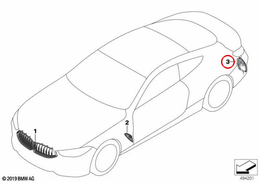 Embellecedor de salida de escape derecho OEM 51128093898 para BMW G14, G15, G16. Original BMW.
