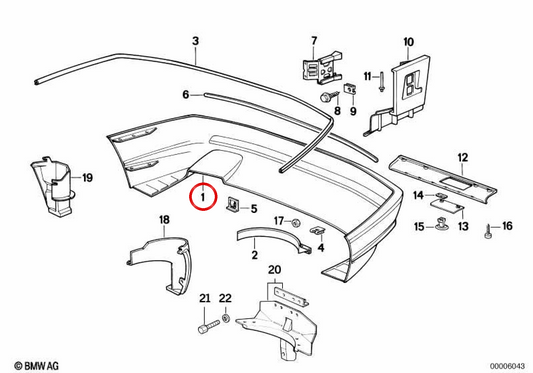 Embels Embels OEM 51128108173 pour BMW E31. BMW d'origine.