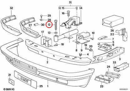 Vite cilindro OEM 51128118078 per BMW E32, E31. BMW originale.