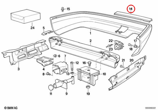 ESPACER gauche OEM 51128141563 pour BMW E32. BMW d'origine.