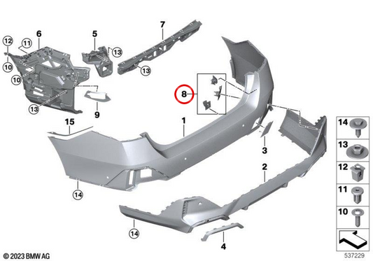 Support du capteur PDC 51128465336 pour BMW G68. BMW d'origine.