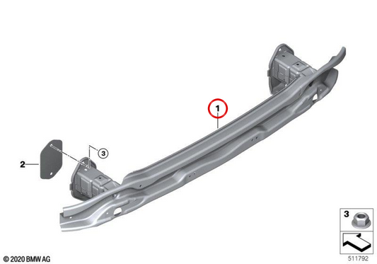 Suporte para pára-choque traseiro OEM 51128737073 para BMW G26. BMW genuíno.