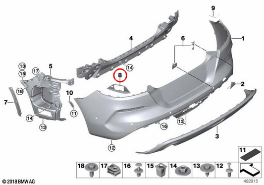 Funnuto di assorbimento a destra OEM 51128737566 per BMW G29 (Z4). BMW originale.