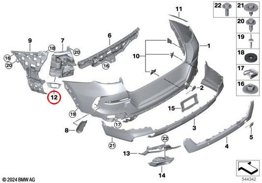 OEM right air duct 51128737584 for BMW G06, G07. Original BMW.