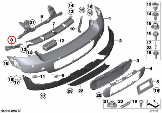 Heckstoßfängerführung rechts OEM 51129802116 für MINI Countryman R60 Cooper, Cooper D, Cooper ALL4… und mehr. Original MINI.
