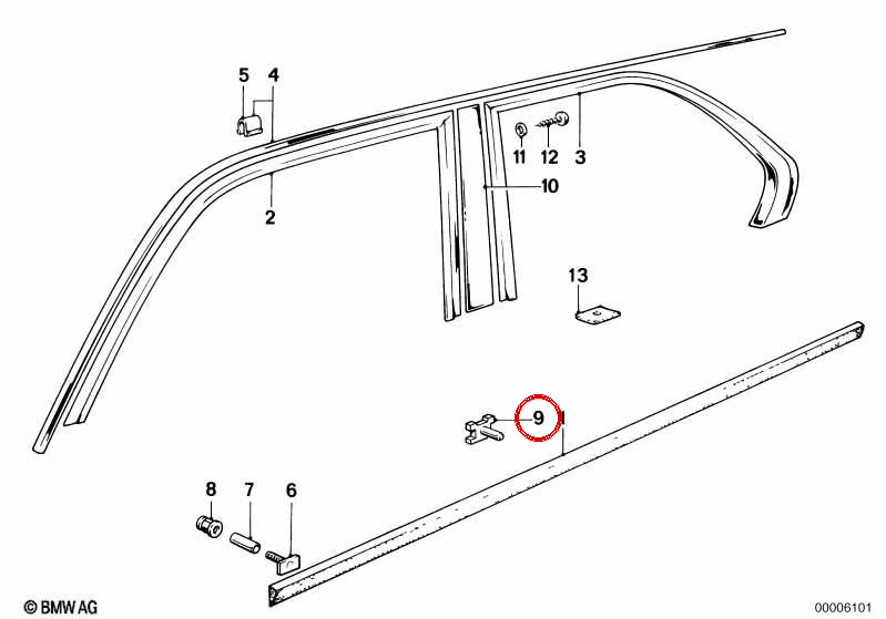 Staple di stampaggio 51131807716 per BMW E12. BMW originale.