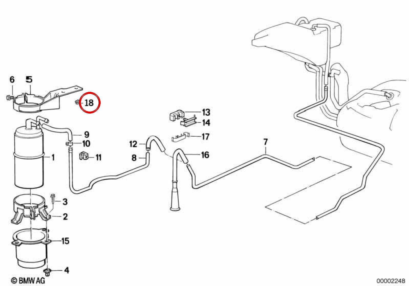 Bouton de pression OEM 51131820141 pour BMW E30, E12, E28, E34, E32. BMW d'origine.