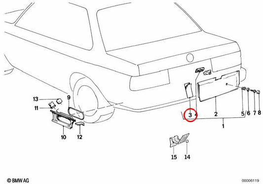Cinta adhesiva OEM 51131925582 para BMW E30. Original BMW.