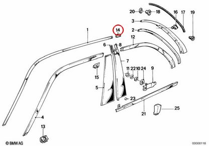 Supporto a destra Stampaggio 51131953068 per BMW E30. BMW originale.