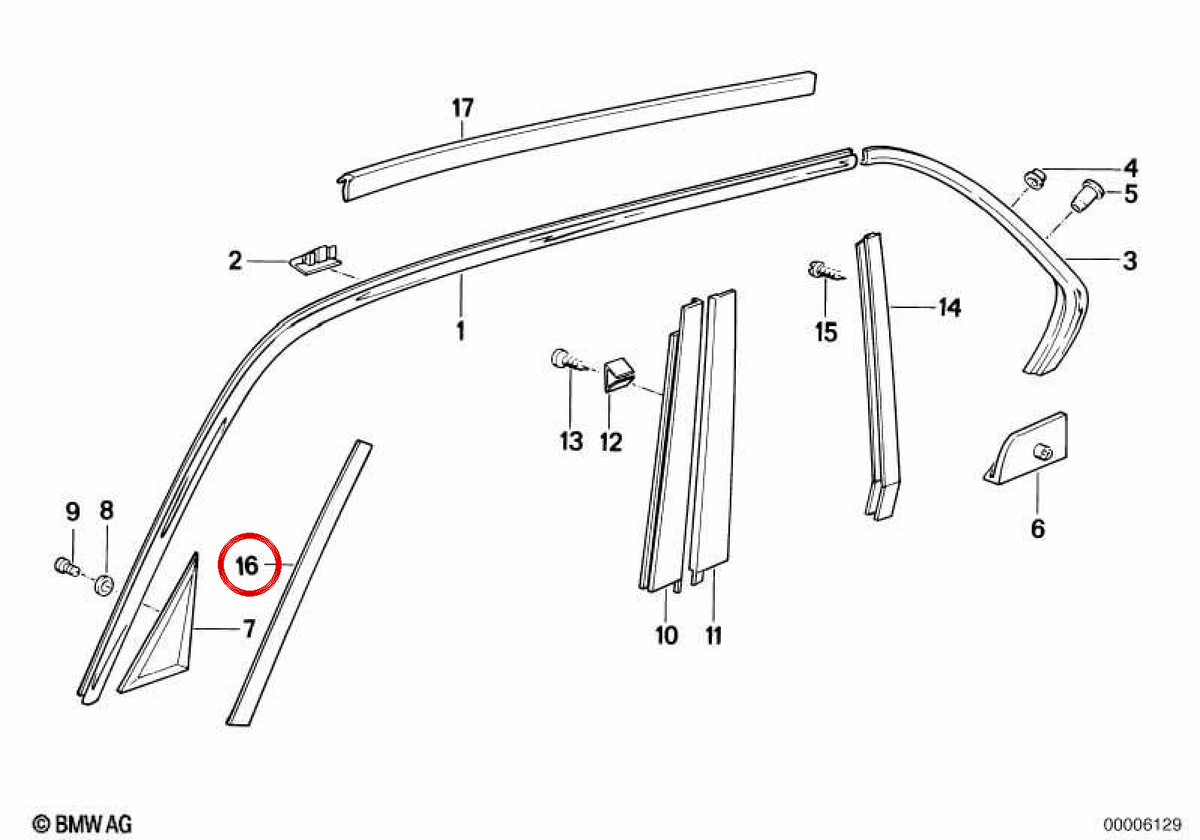 OEM left cover 51134186392 for BMW E32. Original BMW.