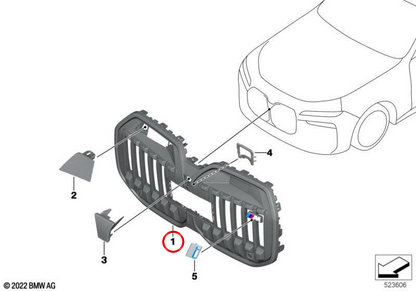 OEM 51135A261D9 Front Decorative Grid for BMW G70. Original BMW.