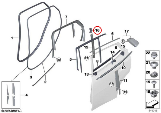Linke obere Führungsnabendichtung OEM 51135A2FCB5 für BMW X2 (U10) 16i, 18d, 18i, 20i, 25i, M35i xDrive... und mehr. Original BMW.