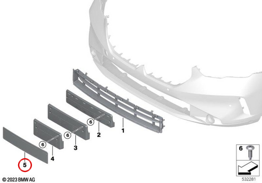 Suporte adaptador de suporte de placa OEM 51135A37189 para BMW G60, G61, G90. BMW genuíno.