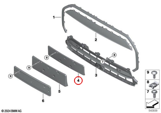 Supporto targa anteriore OEM 51135A95D86 per MINI Aceman J05, JCW Aceman E. MINI originale.