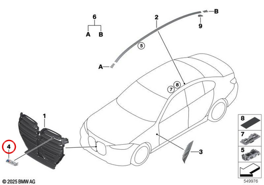 Inscription OEM BMW 51135B4C465 pour BMW Série 3 M3 G80, G80N. Véritable BMW.