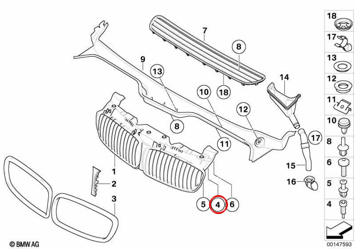 Tornillo de ajuste OEM 51137026934 para BMW E65, E66. Original BMW.
