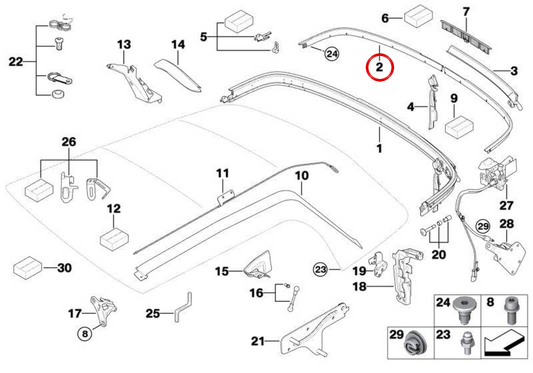 Rechte Zierleiste OEM 51137123438 für MINI Cabrio R52 (11/2002 - 07/2008), Cooper, Cooper S, One. Originaler MINI.