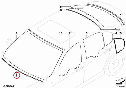 Listón de sujeción delantero OEM 51137133292 para BMW E90, E91, E92, E93, E90 LCI, E91 LCI, E92 LCI, E93 LCI. Original BMW.