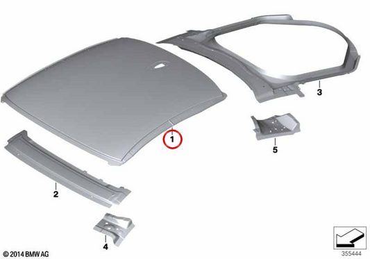 Originaldach OEM 51137305915 für BMW i8 (I12, I12N). Originales BMW -Stück, ideal für den Dachersatz in angegebenen Modellen.