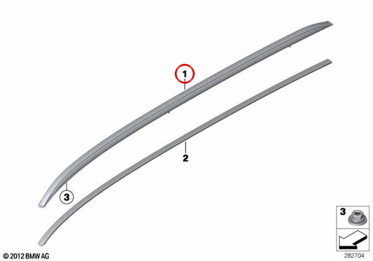 OEM 51137316519 barre del soffitto sinistro per BMW F31. BMW originale.