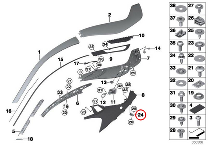 Supporto assemblaggio OEM 51137355958 per BMW I8 (I12). BMW originale.