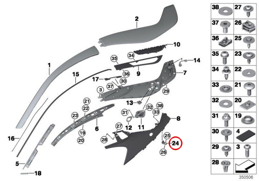 Soporte de montaje OEM 51137355958 para BMW i8 (I12). Original BMW.