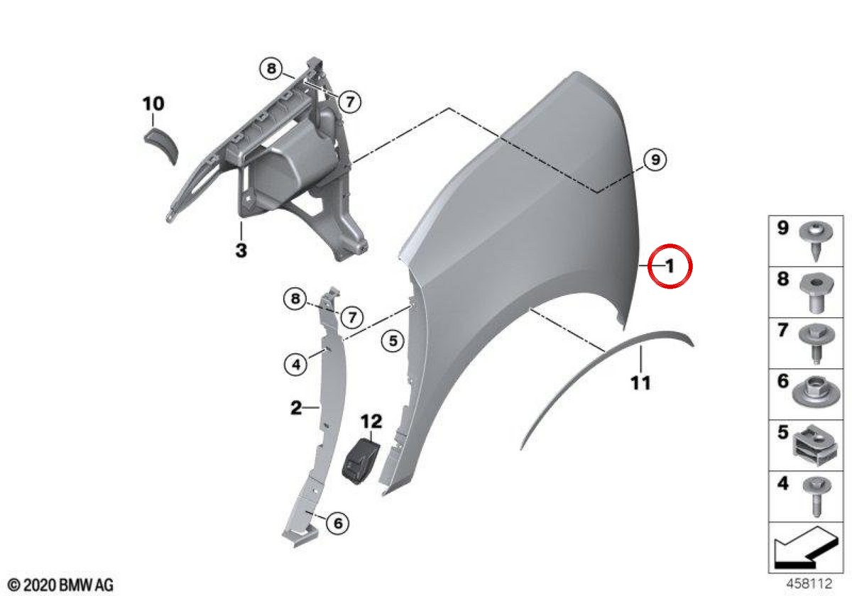 LEFT SIDE PANEL OEM 51137369571 FOR BMW I3 (I01). Original BMW.