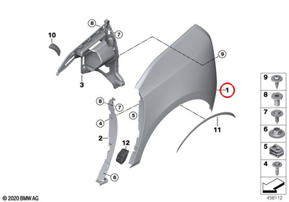 LEFT SIDE PANEL OEM 51137369571 FOR BMW I3 (I01). Original BMW.