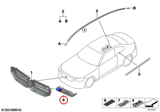 OEM rear lettering 51137907771 for BMW G87 M2. Genuine BMW.