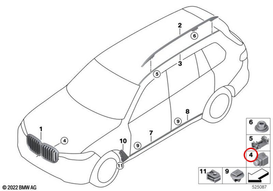OEM 51137930637 camera system for BMW G05, G18, F95, G06, F96, G07. Original BMW.