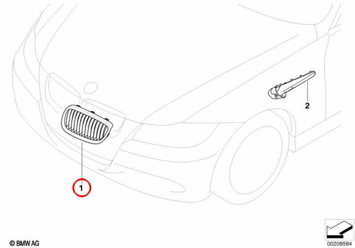 Evelelecedora Gromada Blancada Left OEM 51137979349 pour BMW E90, E91, E92, E93. BMW d'origine.