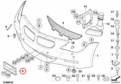 Supporto per OEM a motori 51138043224 per BMW E63, E64. BMW originale.