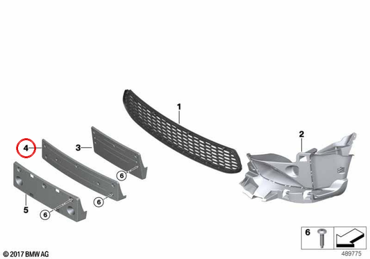 Suporte de matrícula OEM 51138062183 para BMW F87 e F87N. BMW genuíno.