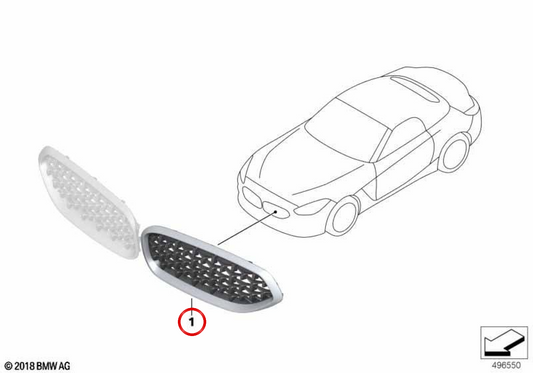 La parte anteriore sinistra incoraggia OM 51138089867 per BMW G29. BMW originale.