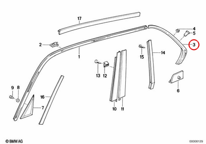 OEM 51138111368 Gutter a destra per BMW E32. BMW originale.