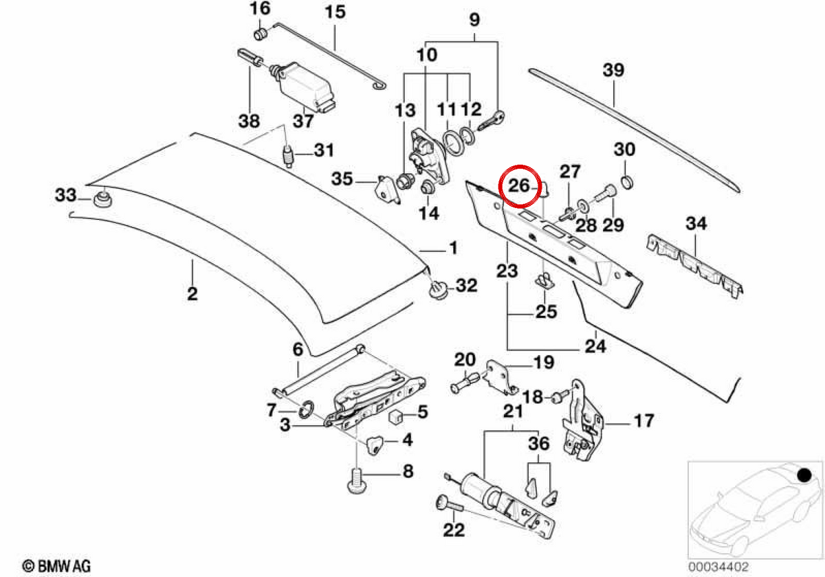 Boquilla OEM 51138124389 para BMW E36, E34, E38, E31, X5 E53. Original BMW.
