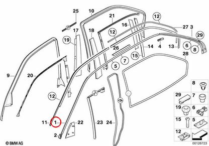 OEM 51138208401 Linkes Dachrinne für BMW E38. Original BMW.