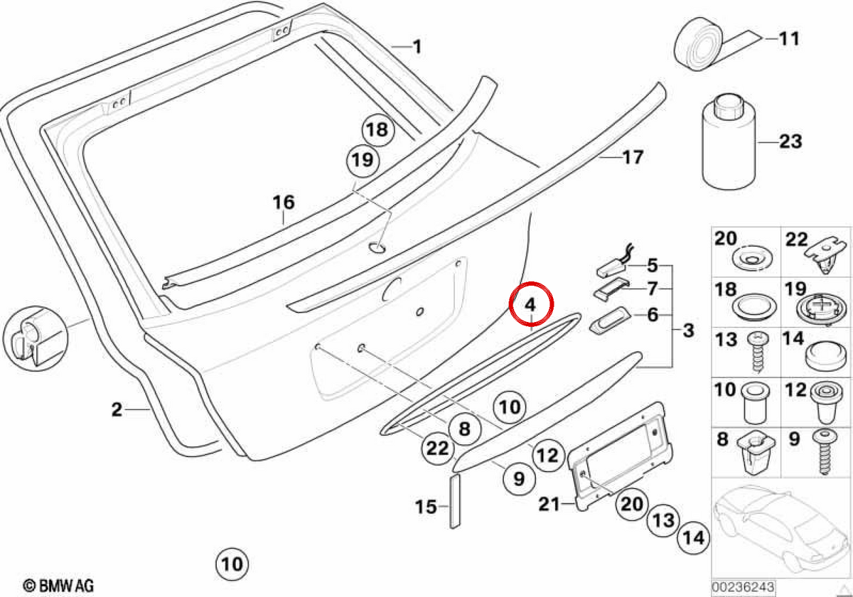 Board Board OEM 51138236267 für BMW E46. Original BMW.