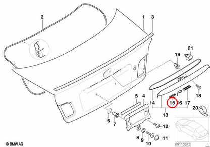 License Plate Light OEM 51138236269 for BMW E46 (All Models Compatible). Original BMW