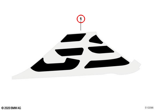 GS tank cover decoration left OEM 51141541959 for BMW G 310 GS (K02) motorcycles. Original BMW Motorrad.